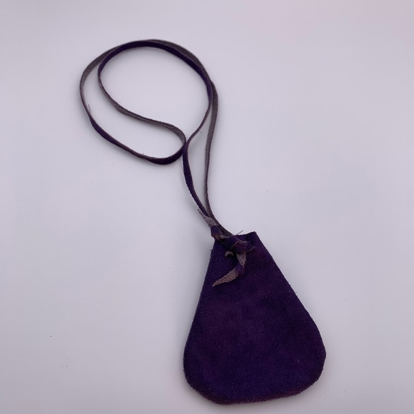 Medicine Pouch Necklace for Cherished Stones and Crystals - Purple - Picture 5 of 5